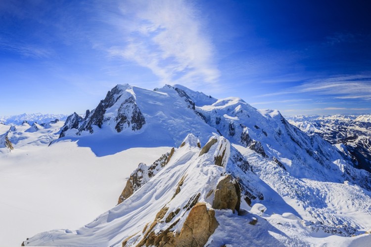 Vyhlídka na Mont Blanc z hory Aiguille du Midi