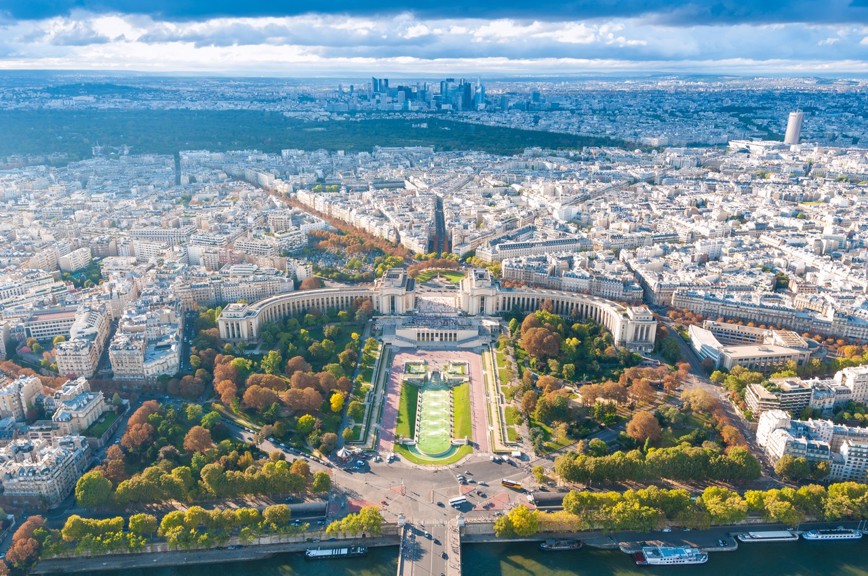 Poznávací zájezd do Paříže - Pohled na město Paříž z Eiffelovy věže
