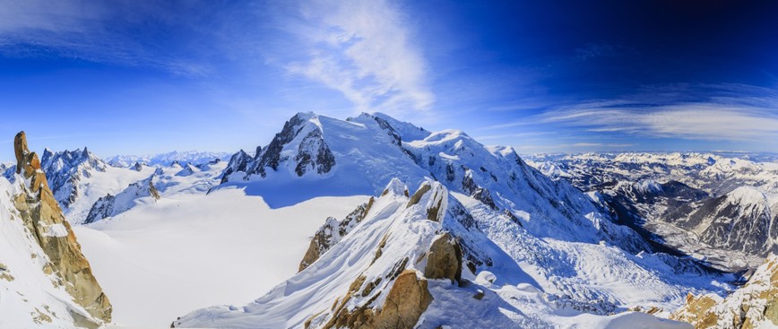 Vyhlídka na Mont Blanc z hory Aiguille du Midi